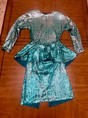 Retro Stunner Sequin Peplum Dress